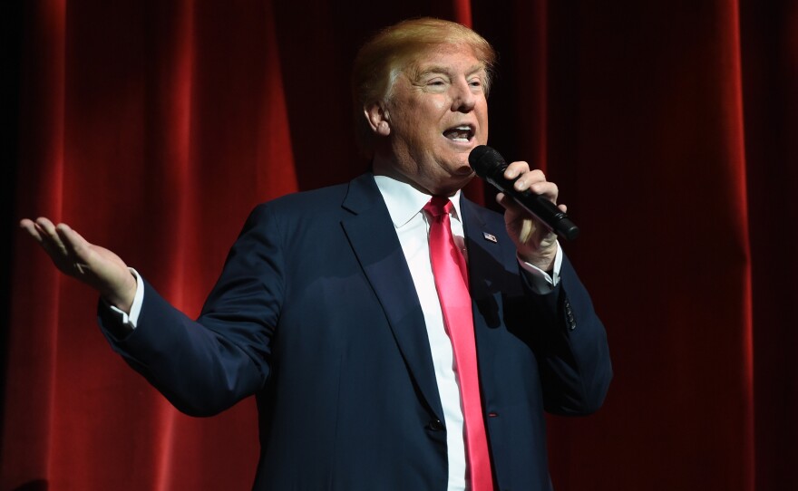 Donald Trump speaks during the Outdoor Sportsman Awards in Las Vegas on Thursday.