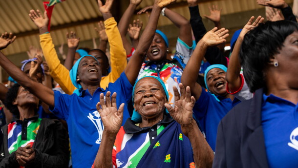 Rossina Mathye, 84 (center), was one of the original Vakhegula Vakhegula players — the name for the team from Tzaneen means "Grandmothers, Grandmothers." "Exercise is good for me," she says of her soccer career, which took her to the U.S. in 2010 to play in a special match for older women. Mathye, who has 10 grandchildren and is a great grandmother, no longer plays. "My knees are sore, so I stopped," she says. "Now I sit and watch. Now I'm one of their biggest supporters."