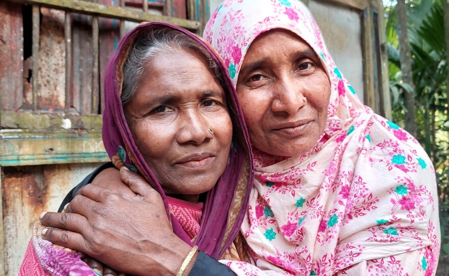 Rahima Banu (right) and her mother, photographed this year.