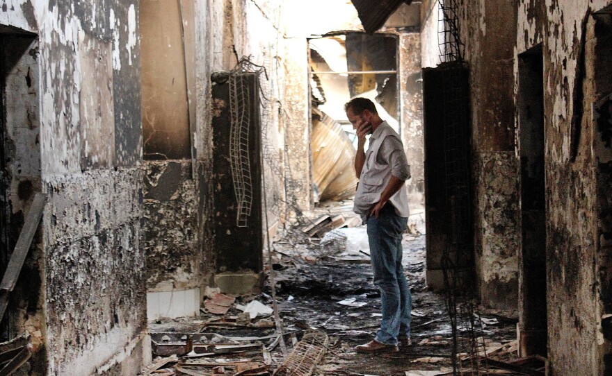 An October 2015 photo inside the remains of a Doctors Without Borders hospital after it was hit by a U.S. airstrike in Kunduz, Afghanistan. The organization is planning to reopen the hospital and has met with the U.S. military about preventing future attacks.