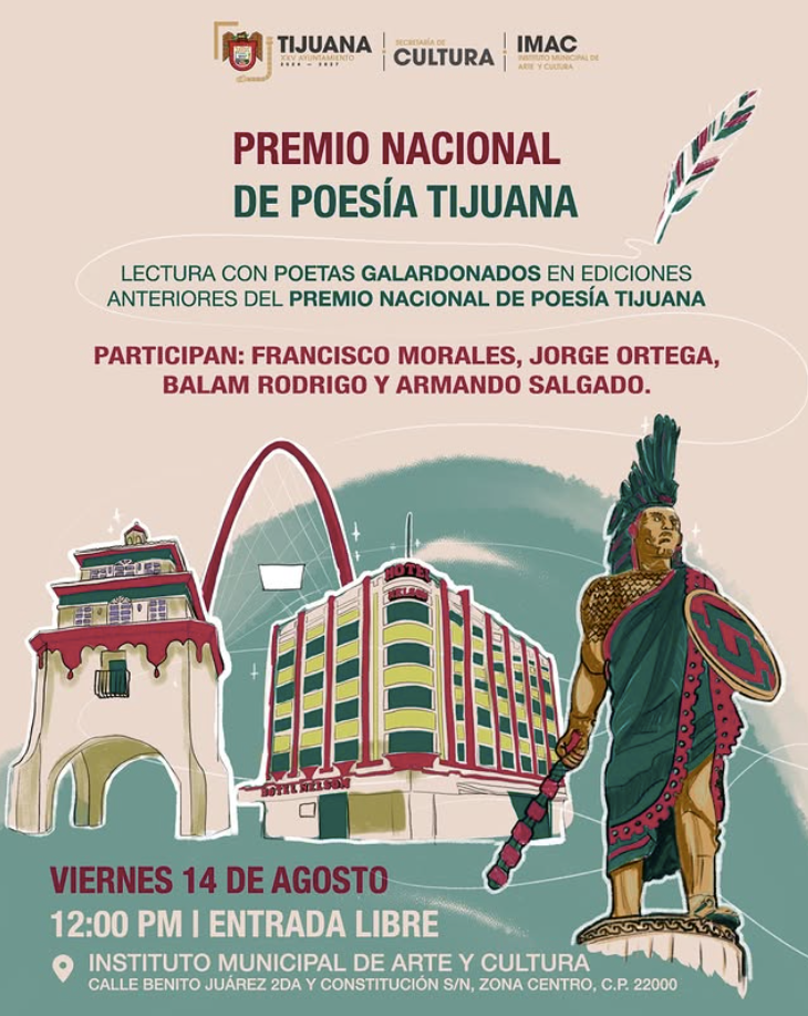 Flyer for the 28th annual Tijuana National Poetry Prize.