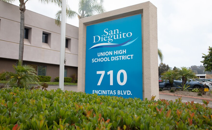 The San Dieguito Union High School District building is shown on July 2, 2021.