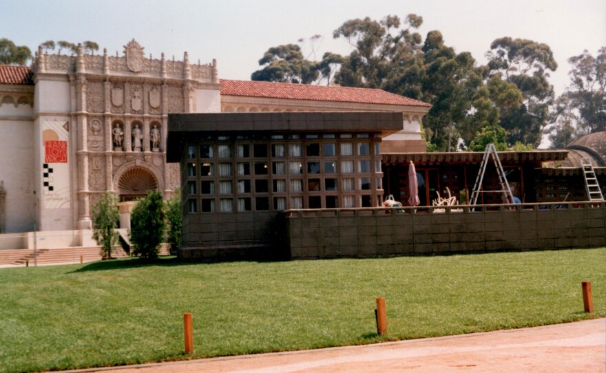 The Usonian home installed in Balboa Park for The San Diego Museum of Art's Frank Lloyd Wright exhibit is pictured in this undated photo.