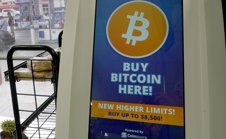 A cryptocurrency ATM in a convenience store in Miami is shown on May 12, 2022.