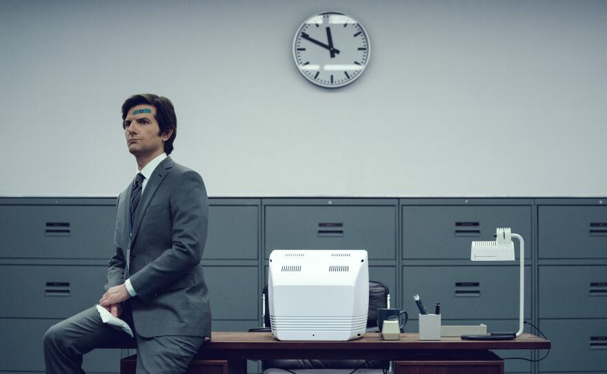 In <em>Severance</em>, Adam Scott plays a man who gets a chip inserted in his brain in order to separate his work life from his home life. The series was recently renewed for a second season; the season finale of its first season airs April 8.