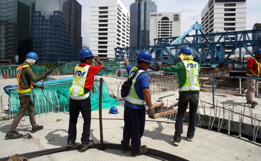 Indonesian workers at a construction site in the capital Jakarta on Nov. 25, 2013. Indonesia has the largest economy in southeast Asia and has generally had strong growth in recent years.