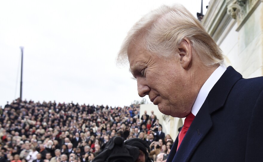 Trump arrives for his Presidential Inauguration at the US Capitol. Many of his supporters say they'll look to him to improve race relations in the country.