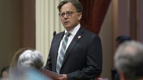  In this June 11, 2018, file photo, state Sen. Josh Newman, D-Fullerton, discusses the recall election against him, during a Senate session in Sacramento, Calif. Newman was recalled in 2018 before winning re-election in 2020. 