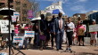 Haitian community members and other locals supporting their efforts gathered outside the the San Diego Immigration Court downtown, Sep. 10, 2026.