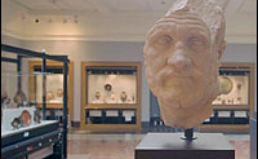 Men in Antiquity gallery in the J. Paul Getty Museum at the Getty Villa in Malibu, Calif.