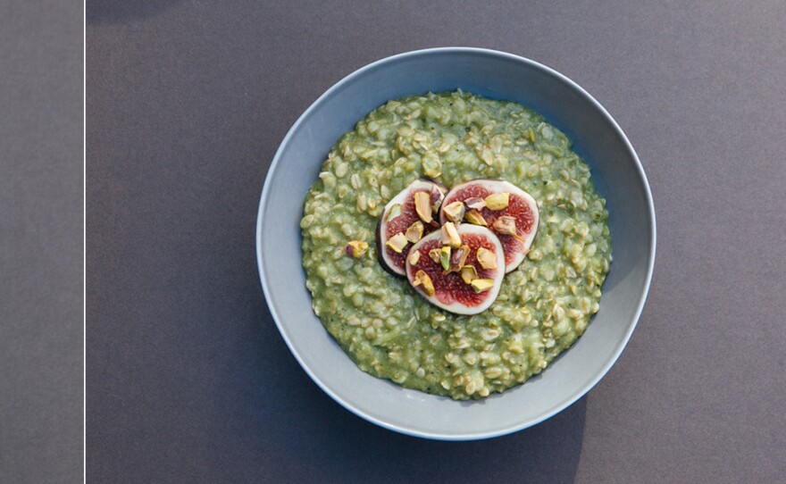 Definitely not traditional: two colorful takes on porridge, from Friday's London Porridge Championships.