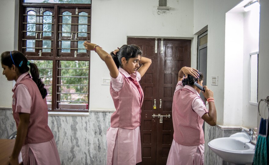 There are 70 girls at the boarding school, many of them from villages where child marriage is a common practice.