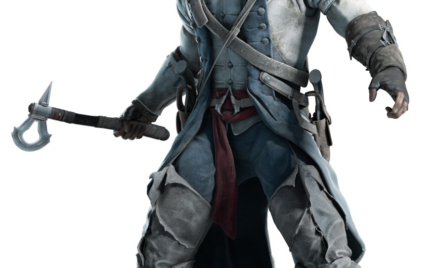 An artist's rendering of Connor, the Mohawk protagonist in <em>Assassin's Creed III</em>.