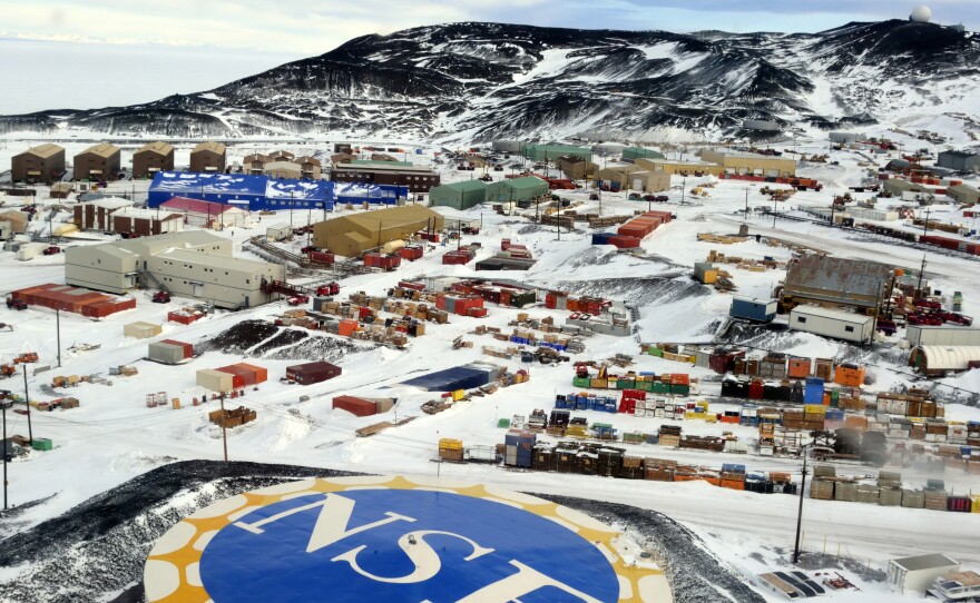 McMurdo Station is photographed from the air on Oct. 27, 2014.