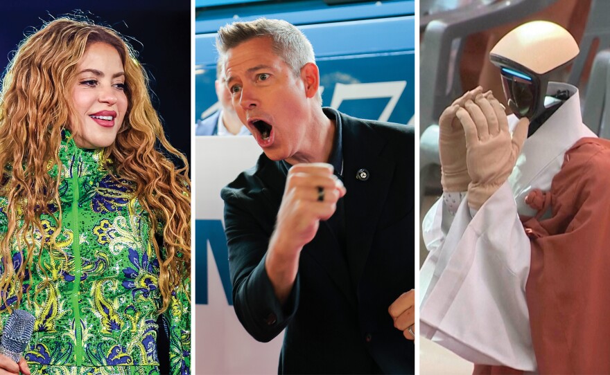 From left: Shakira, Sean Duffy, ????????.