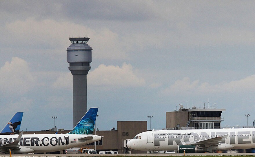 Frontier Airlines says that there are places to pump breast milk at all the airports where it flies.