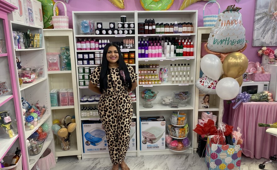<em></em>Iris Magayon, a shop owner in Gwinnett County, Ga., is a native of Mexico who recently obtained her U.S. citizenship and is preparing to vote in her first U.S. election.