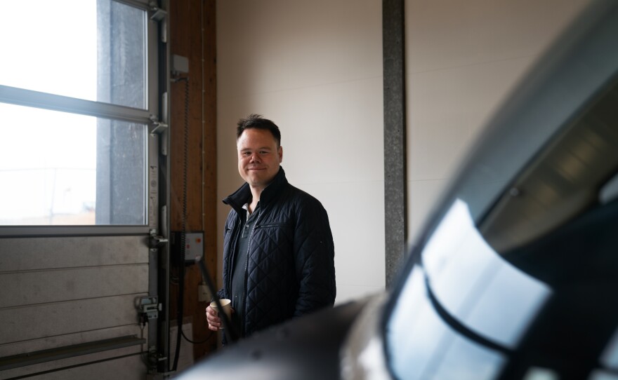 Pilu Nielsen, 40, is a helicopter pilot and part-owner of a helicopter company in Qaqortoq, a small town 30 minutes away by boat from his family's sheep farm.