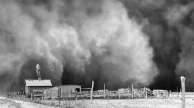During the decade-long drought that turned the southern Plains into the Dust Bowl, the hardest hit area was centered on Boise City, Oklahoma, in a part of the Panhandle formerly known as No Man’s Land. And the worst storm of all hit on Palm Sunday, April 14, 1935—a day remembered as Black Sunday. Here the storm sweeps over a farmstead on its way toward Boise City.