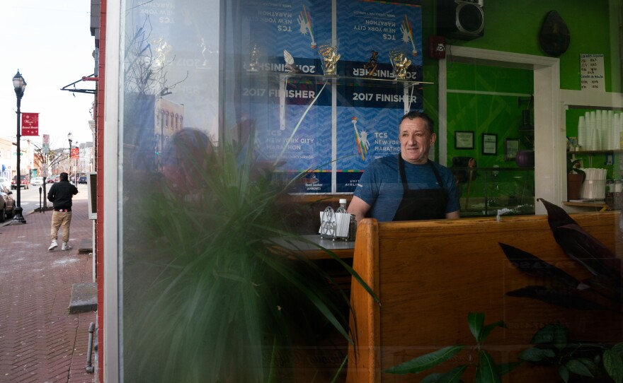Francisco Morales Mora, a Costa Rican immigrant, owns a restaurant called Frank's in downtown Bound Brook. Morales says more development in town, fueled by feelings of relative safety from floods, will be good for business and make the town more vibrant. But he worries about affordability.