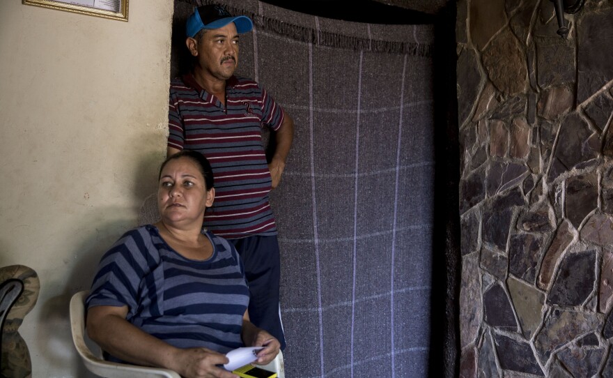 Blanca Ruiz and her husband, Jose Alberto Cosillos, stand in their home in Sonora, Mexico, on Aug. 28, 2015.