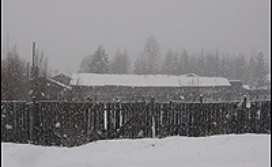 Barracks-like housing inside a compound for North Korean laborers in the town of Tynda, in Russia's Far East region of Amur.