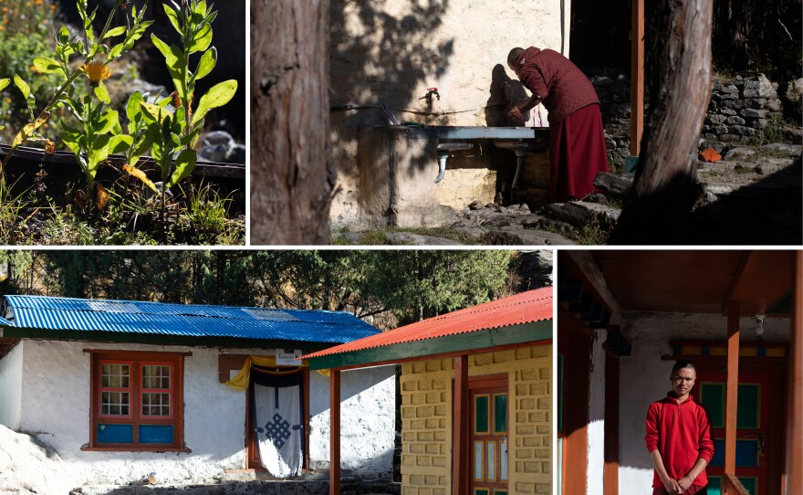 The Rolwaling Sangag Choling Monastery School is home to 21 students, including Mingma Thamang (bottom right.) The school is located at about 13,000 feet above sea level.