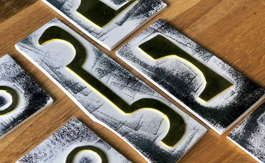 The Pumphreys handmade more than 250 stamps to illustrate the book. "We wanted to create something that would feel timeless," Jerome says.
