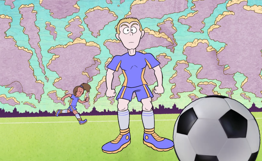 "Himbo Goes for the Goal" is an animated short by Tucker Wooley that screens at Art with Teeth. (2026)