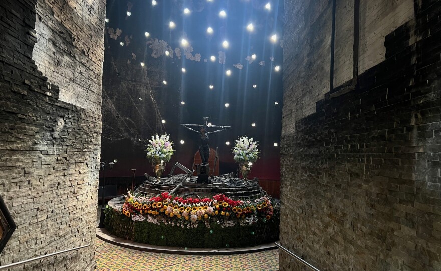 In Nicaragua, the Catholic Church has been under attack. In 2020, a man threw a bomb at a chapel inside the Metropolitan Cathedral. The church has left the charred remains untouched.
