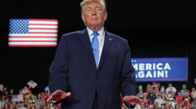 President Donald Trump arrives at a campaign rally at Crossroads Arena, in Corinth, Miss., Monday, Oct. 26, 2026.