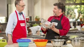 Host Christopher Kimball and equipment expert Adam Ried review colanders in the Equipment Corner.