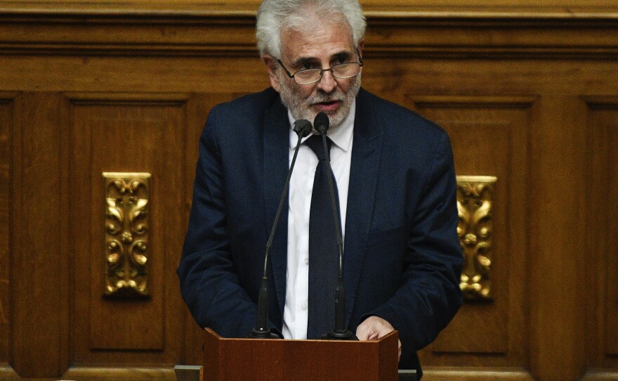 Academic Benjamín Scharifker speaks during a special session at the National Assembly during the 208th anniversary of the Venezuelan Independence declaration on July 5, 2019, in Caracas, Venezuela.