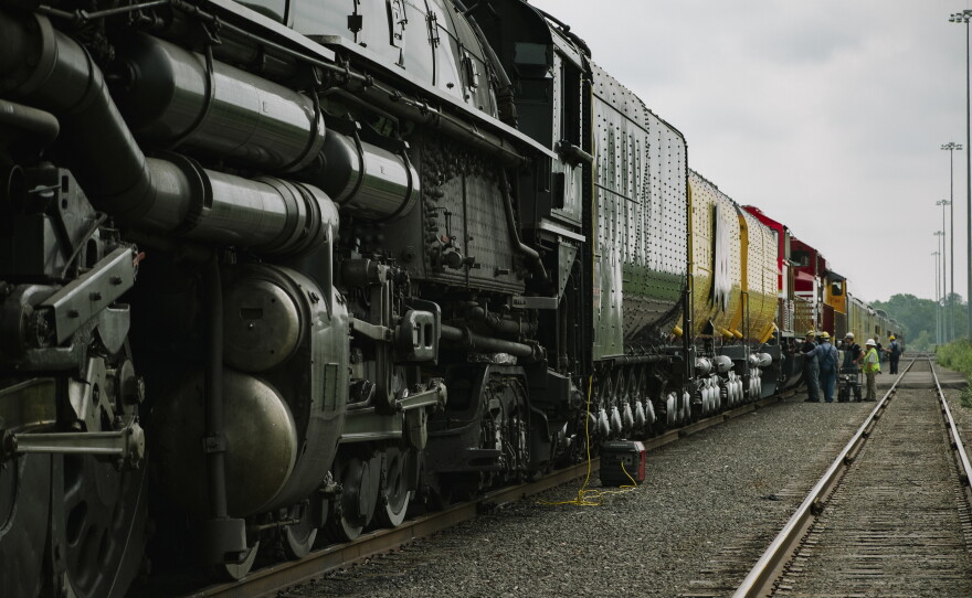 Union Pacific's Big Boy No. 4014, the world's largest operating steam engine locomotive, is seen during a stop in Philadelphia.