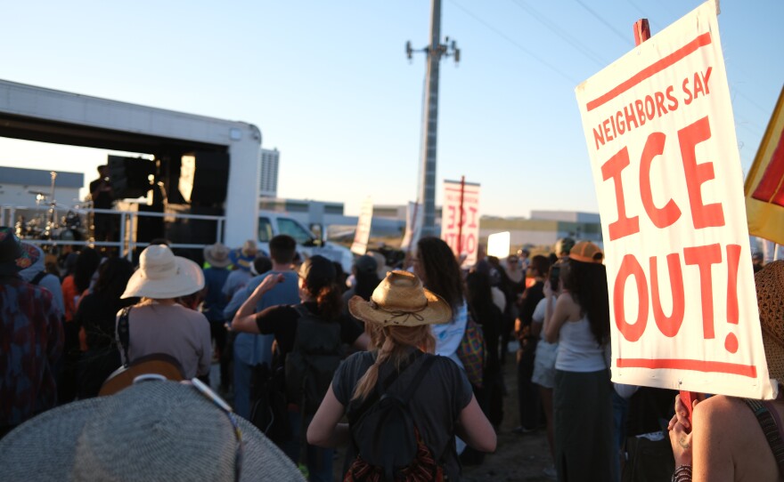 In March, the band brought a musical serenade to immigrants detained at a large desert detention center in Adelanto, Calif. They blared their songs through massive speakers in the hopes the music would penetrate the facility's walls.