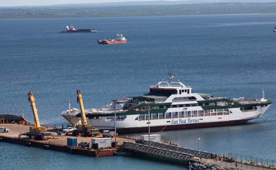 The Sea Star 1, owned by the Tanzanian Zan Ferries, docked on Monday at the port in Pemba, Mozambique. The vessel has been used to evacuate around 1,400 people, mostly foreign gas workers, from fighting in Palma, Mozambique.
