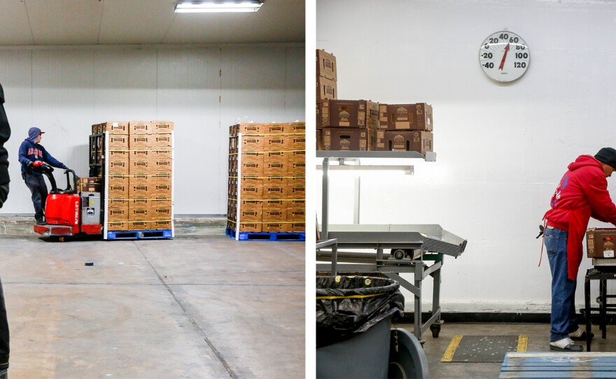 The Wholesum Harvest warehouse in Nogales, Ariz., has a small packing house — known as "repack." It's a second opportunity to check produce cartons before they are loaded onto trucks.
