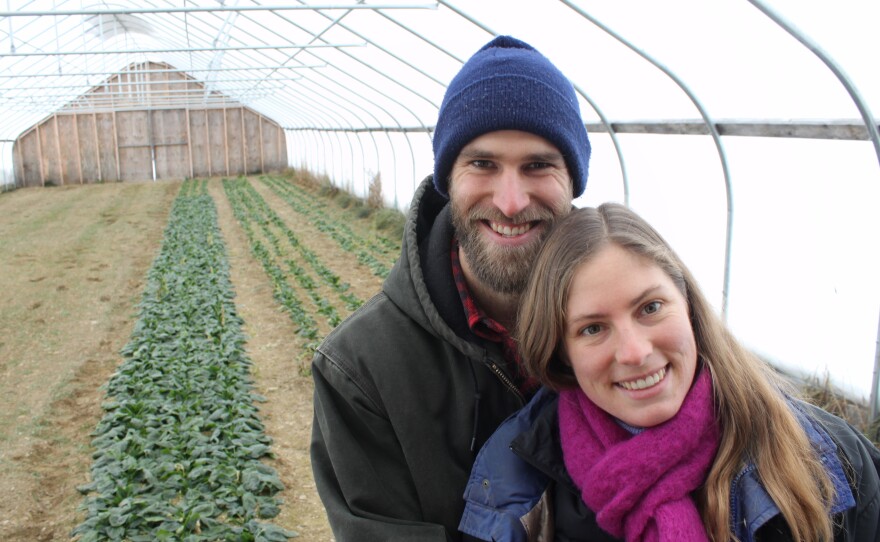 Buying land is a challenge for many young farmers, but Gene and Mary Margaret Ripley found an affordable property in Maine. This high tunnel lets them produce cold-hardy crops like spinach into mid-winter.
