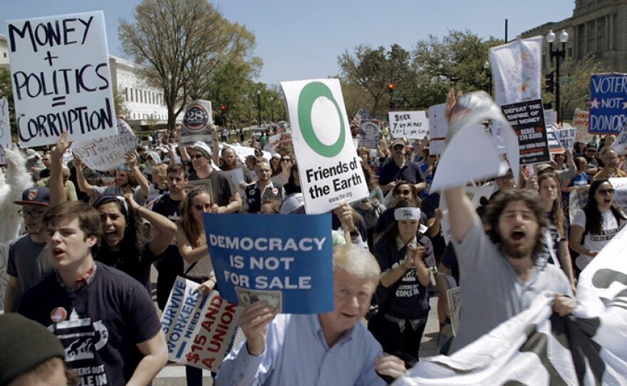 Protesters against dark money in Washington, D.C. (undated photo)