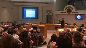 More than 100 people showed up to a public meeting at Oceanside City Hall on the San Onofre nuclear waste, May 4, 2017. 