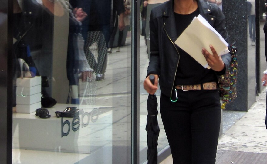 Onieka O'Kieffe, 22, hits the streets of Midtown Manhattan to find a retail job this holiday season. She says she needs the second job because she's only getting 17 hours per week at her current job.