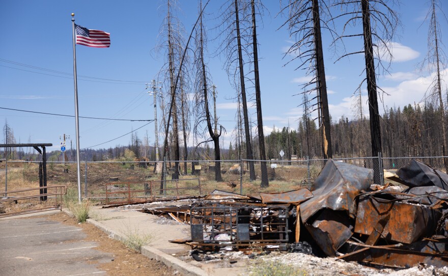 The Grizzly Flats Post Office is still rubble, Thursday, August 4, 2022.