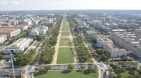The National Mall, looking east from the Washington Monument.