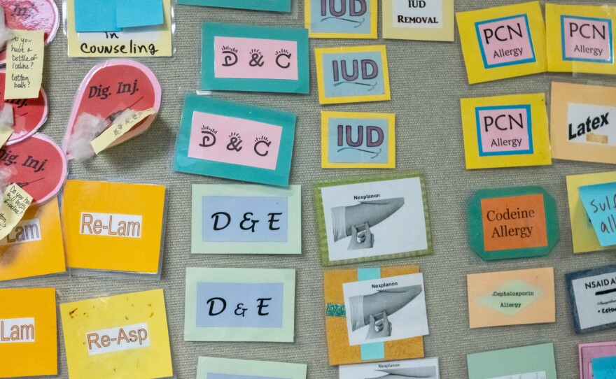 Various patient decals used at Southwestern Women's Options in Albuquerque, N.M.