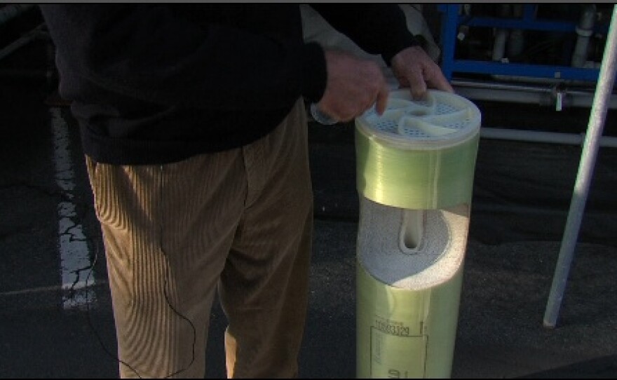 One of the filters used in the reverse osmosis system at the desalination plant.