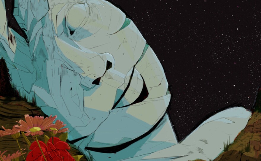 'In The Morse Code of Brake Lights" album cover by The New Pornographers, courtesy of Collected Works Records