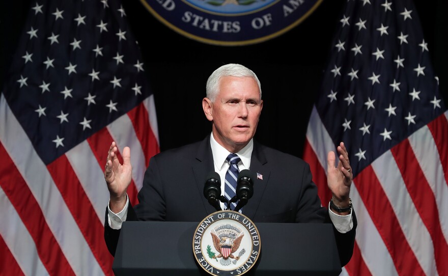 Vice President Pence announces the Trump Administration's plan to create the U.S. Space Force by 2020 during a speech at the Pentagon on Thursday.