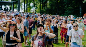 Festivalgoers cheer for The Hip Abduction at All Good Now festival in June at Merriweather Post Pavilion in Columbia, MD.