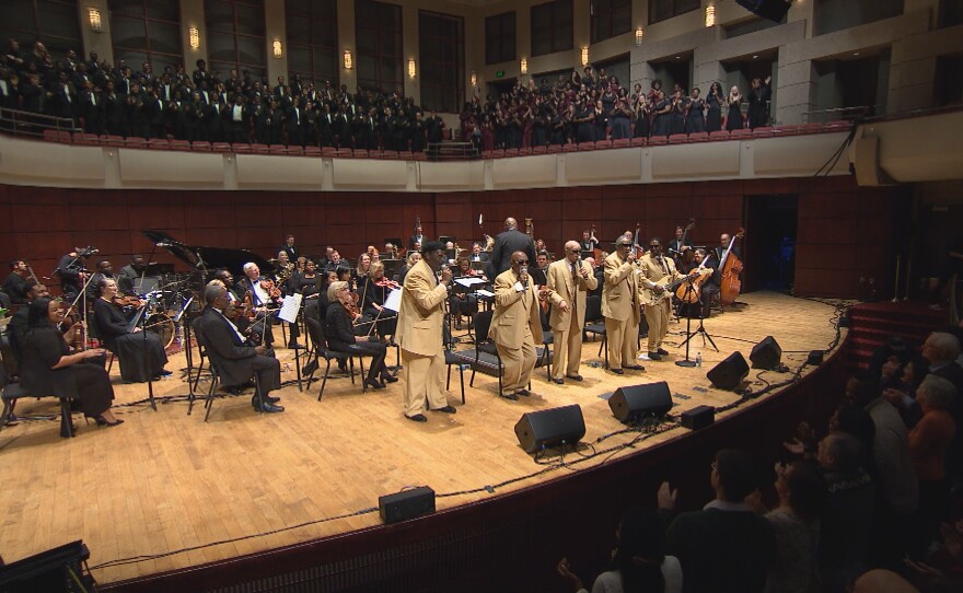 The program features the five-time Grammy-winning Blind Boys of Alabama with conductor Dr. Henry Panion, III, and a full symphony orchestra.