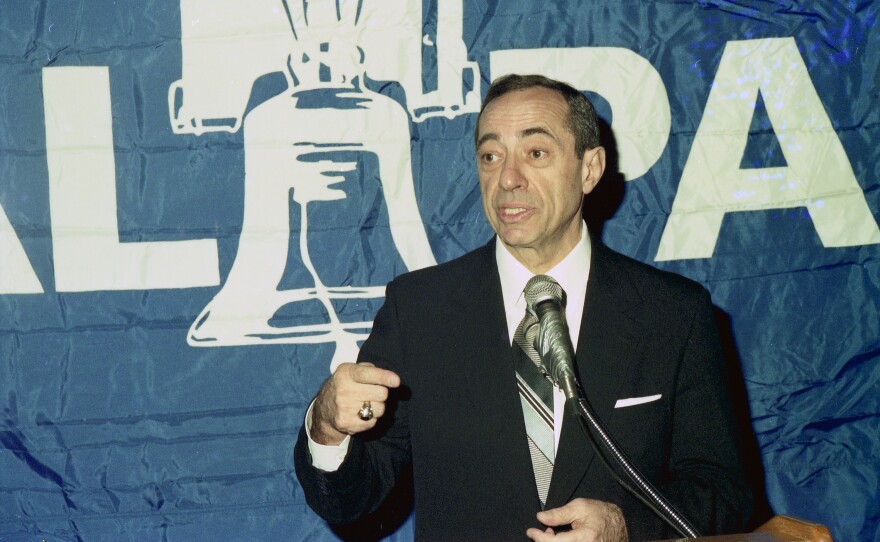 New York Gov. Mario Cuomo speaks at the Liberal Party Conference in 1992 in New York City.
